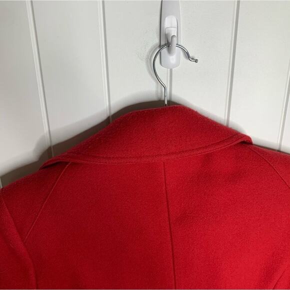 Banana Republic red wool double breasted pea coat jacket size small minimalist - Picture 6 of 6